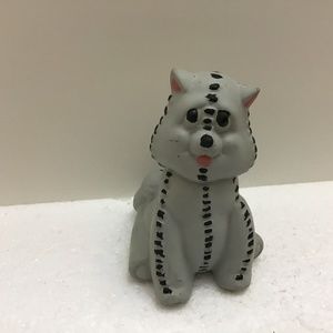 Vintage handmade Gray Cat with black dots home decor farmhouse
